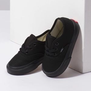 Vans Toddler Authentic Black/Black Canvas Lace Ups